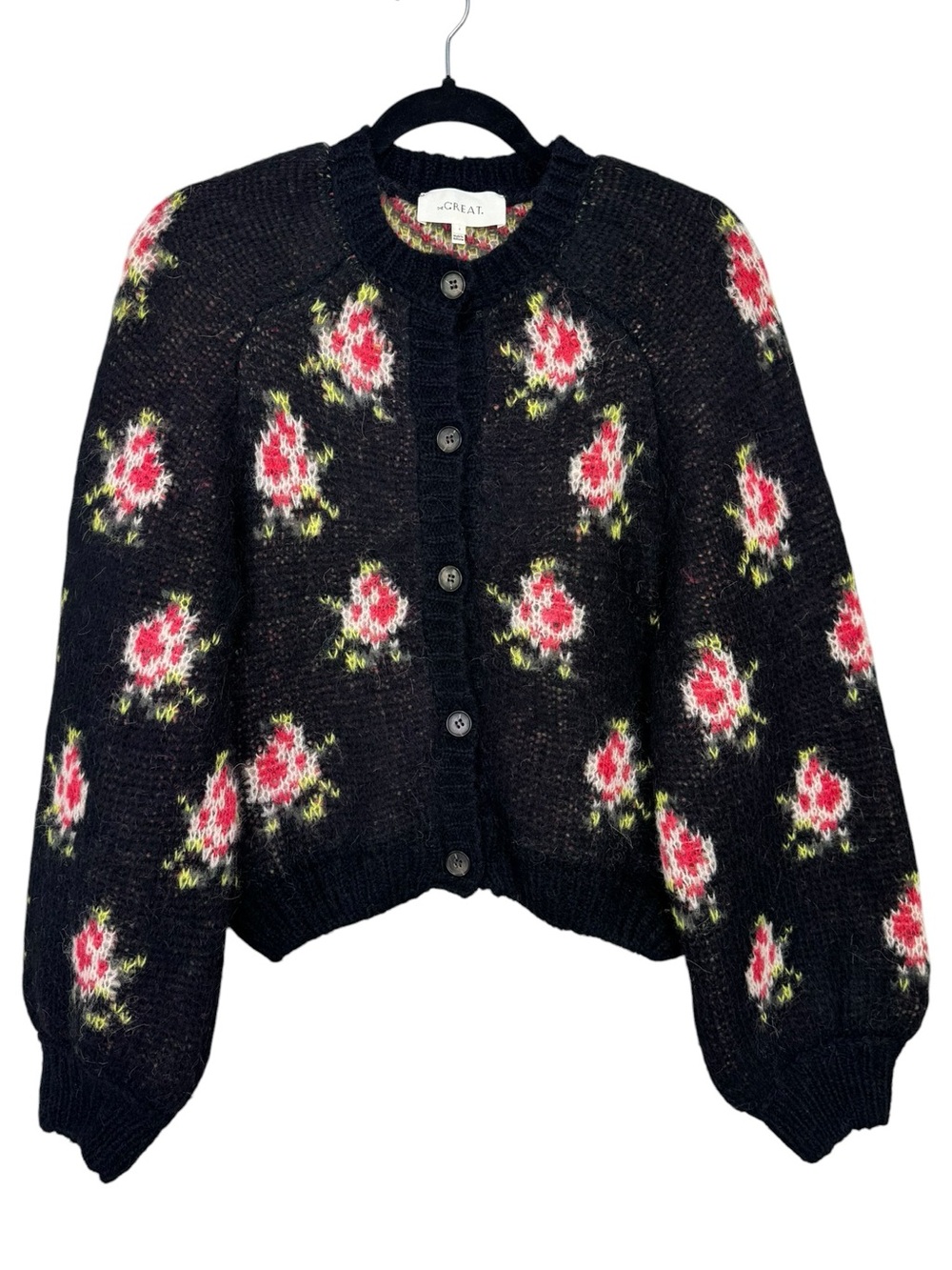 The Great The Carousel Cardigan Black Heirloom Rose Size 1 / Small - Picture 6 of 12